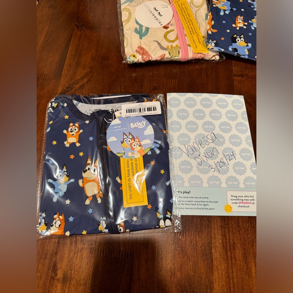 Bluey Little Sleepies 18-24 months Shorty Zippy NIB